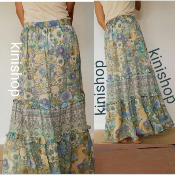 New spell designs amethyst maxi skirt turquoise FP - Picture 4 of 13